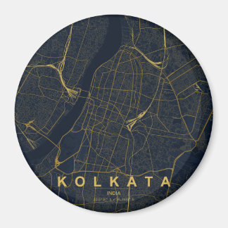 Kolkata Indien Stadtplan Minimales Design Magnet