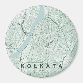 Kolkata Indien Stadtplan Minimales Design Magnet