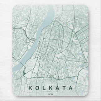 Kolkata Indien Stadtplan Minimales Design Mousepad