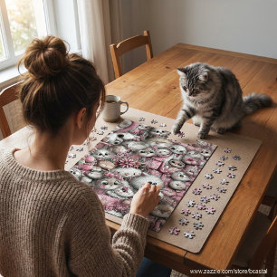 Kollage-Jigsaw-Puzzle mit niedlichen Katzen