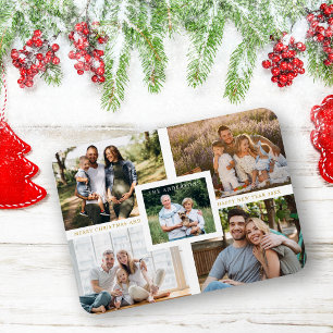 Kollage Minimalist Frohe Weihnachten Foto Familie Magnet