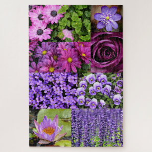 Kollage mit violetter Blume