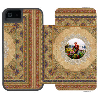 Kollage Vintage Retro mit Spitze und Blumen Incipio Watson™ iPhone 5 Geldbörsen Hülle