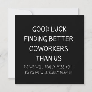 Kollege Verlasse Coworker Verlassend Funny New Job Hinweiskarte