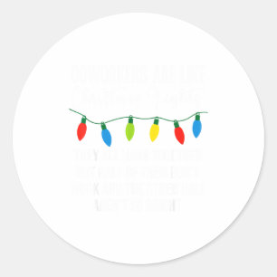 Kollegen sind wie Weihnachtslichter Lustiger Kolle Runder Aufkleber