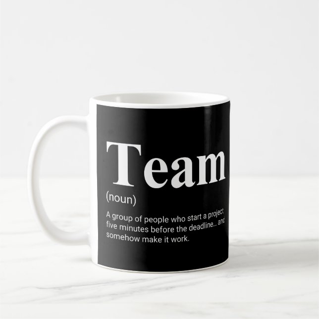 Kollegen und Kollegen - Definition des Funny Team Kaffeetasse (Links)