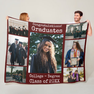 Kollegium Maroon Herzlichen Glückwunsch Graduates Fleecedecke