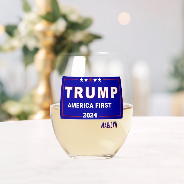 Kollektiv, Name, Trump 2024 Amerika 1. Weinglas Ohne Stiel (Insitu (Hochzeit))