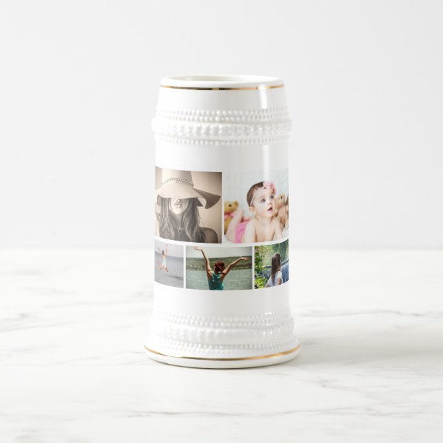 Kollektives Geschenk für die Familie DIY 5 Foto Bierglas (Mittel)