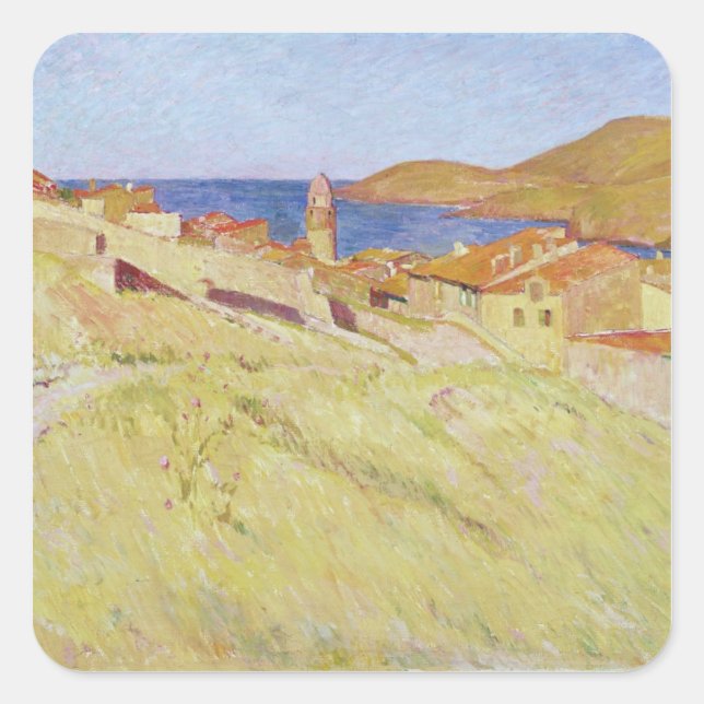 Kollisionslandschaft Quadratischer Aufkleber (Vorderseite)