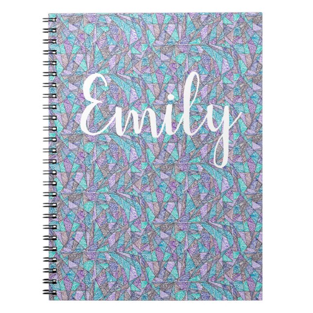Kolmio (couleurs cool) Carnet personnalisé (Devant)