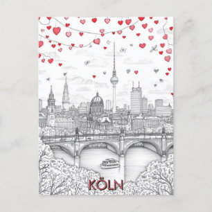 Köln Deutschland Romantische Reise Postkarte
