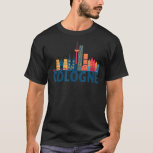 Köln Deutschland Stadt Skyline Silhouette Umriss S T-Shirt