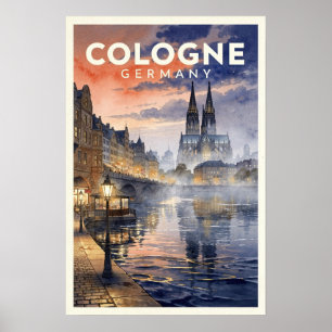 Köln Deutschland Vintage Reise Poster