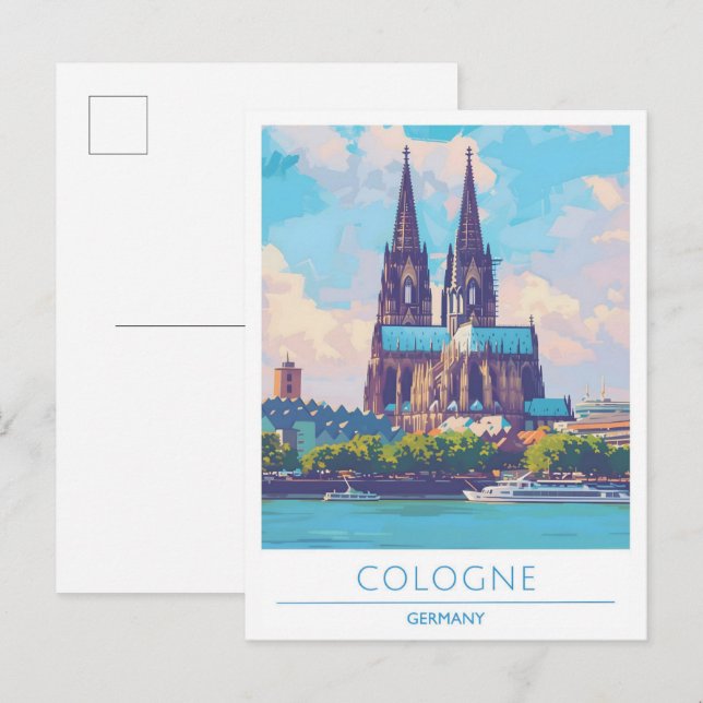 Köln Deutschland Vintage Reise Postkarte (Vorne/Hinten)