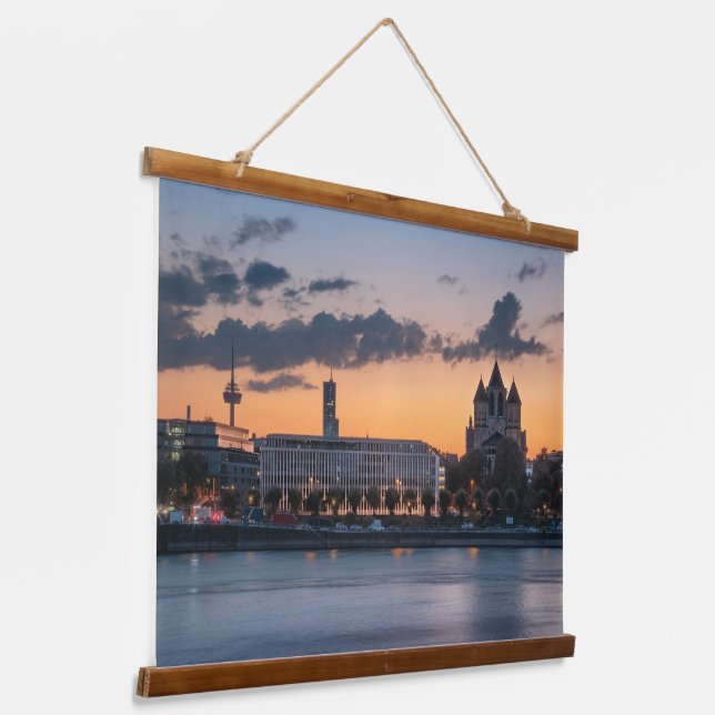 Köln Deutschland Wandteppich Mit Holzrahmen (Gewinkelt)