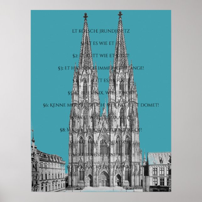 Köln Dome Köln Köln Köln Kölsches Grundgesetz Poster (Vorne)