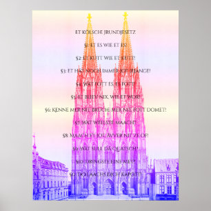 Köln Dome Köln Köln Köln Kölsches Grundgesetz Poster