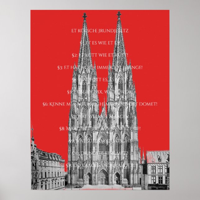 Köln Dome Köln Köln Köln Kölsches Grundgesetz Poster (Vorne)