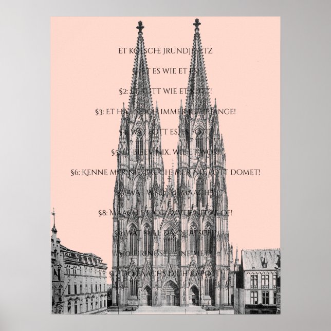 Köln Dome Köln Köln Köln Kölsches Grundgesetz Poster (Vorne)