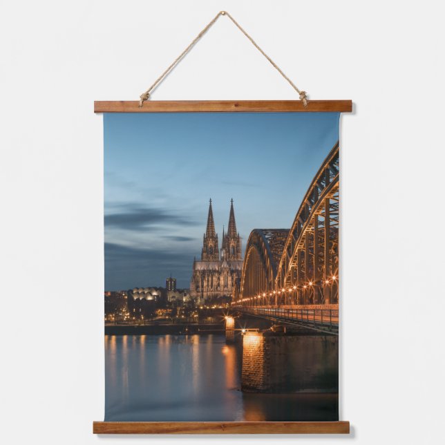 Köln Germany Poster Wandteppich Mit Holzrahmen (Vorderseite)