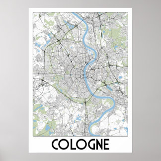 Köln-Karte Poster