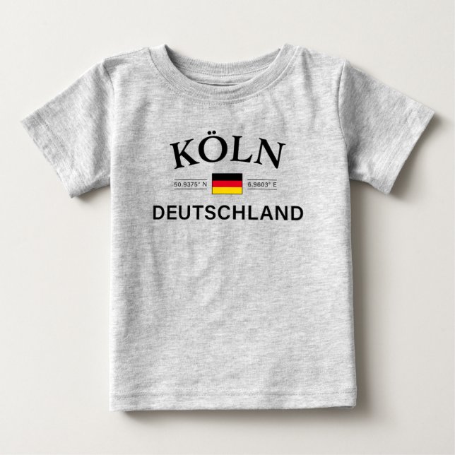 Koln (Köln) Deutschland koordiniert Deutsch Baby T-shirt (Vorderseite)