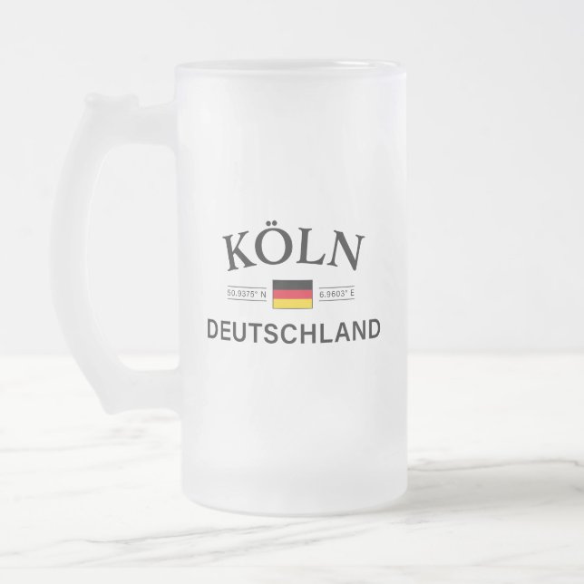 Koln (Köln) Deutschland koordiniert Deutsch Mattglas Bierglas (Links)