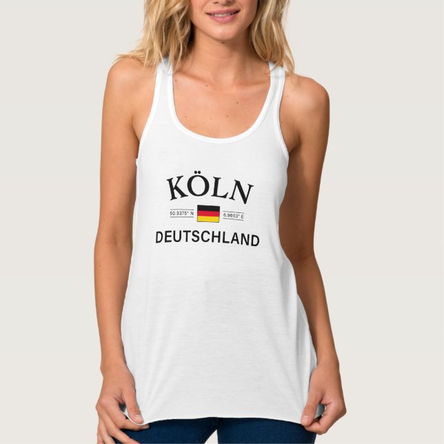 Koln (Köln) Deutschland koordiniert Deutsch Tank Top (Vorderseite)