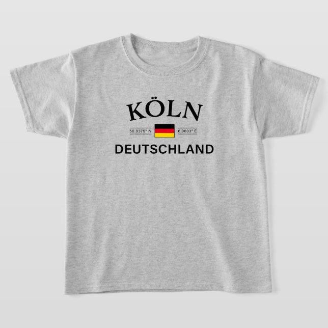 Koln (Köln) Deutschland koordiniert deutsche Kinde T-Shirt (Ablage )