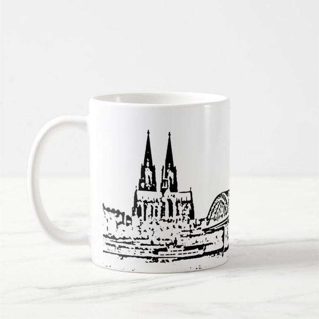 Köln Panorama mit Kölner Dom Tasse Kaffeetasse (Links)