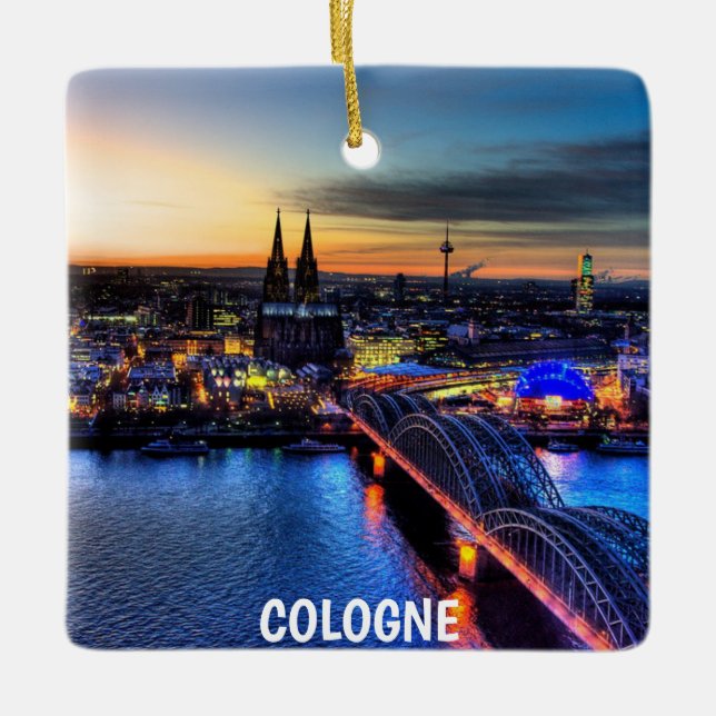 Köln Panorama Weihnachtsschmuck (Vorderseite)