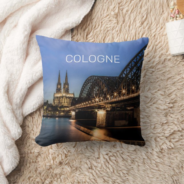Köln Stadtbild Deutschland Dom Night Souvenir Kissen (Decke)