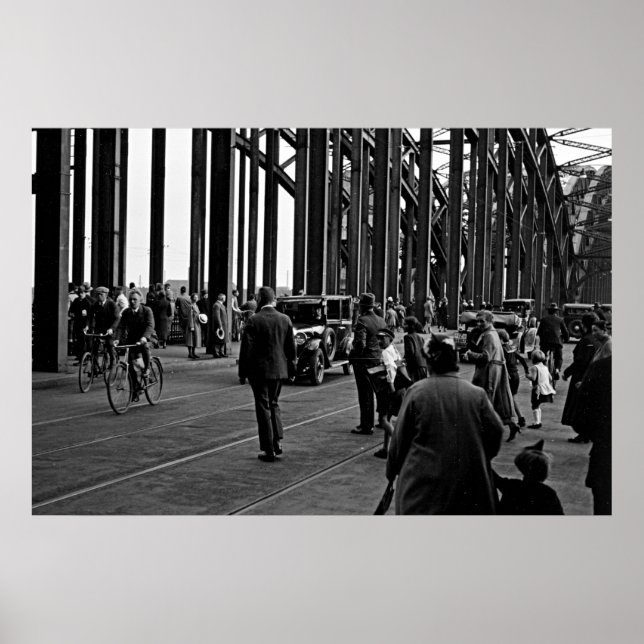Köln um 1930 - Hohenzollernbrücke - Köln Poster (Vorne)