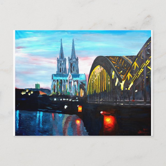 Kölner Dom mit Hohenzollernbridge Postkarte (Vorderseite)