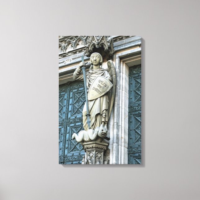 Kölner Domstatue Leinwanddruck (Vorderseite)