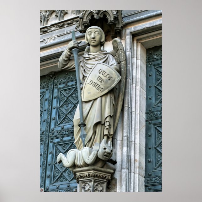 Kölner Domstatue Poster (Vorne)