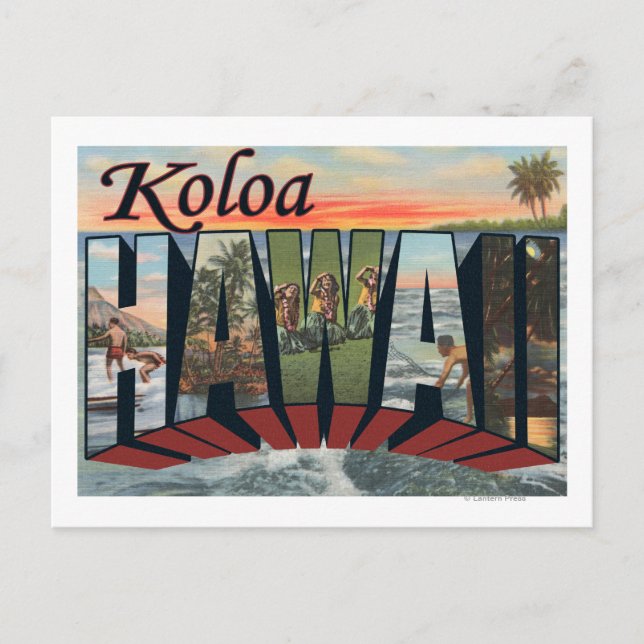 Koloa, HawaiiLarge Letter ScenesKoloa, HI Postkarte (Vorderseite)