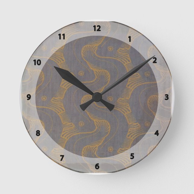 Koloman Moser- Design for the fabric Runde Wanduhr (Vorderseite)