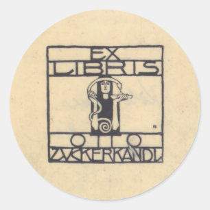 Koloman Moser- Exlibris für Otto Zuckerkandl Runder Aufkleber