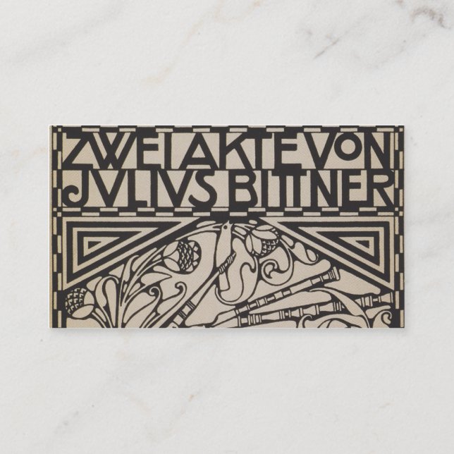 Koloman Moser- Umschlag für die Kerbe zur Oper Visitenkarte (Rückseite)