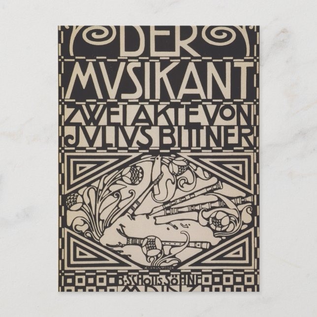 Koloman Moser- Umschlag für die Partitur zur Oper Postkarte (Vorderseite)