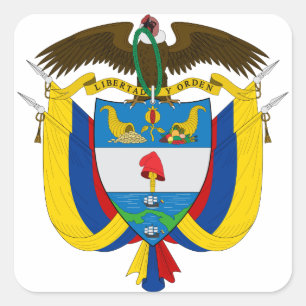 Kolombieemblem Quadratischer Aufkleber