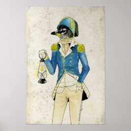 Koloniale Vogelfarbe, alte Laterne Poster