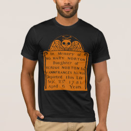 Kolonialer amerikanischer Grabstein Skull Angel Bo T-Shirt