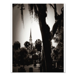 Kolonialer Friedhof, Savannah (Schwarz und Weiß) Fotodruck