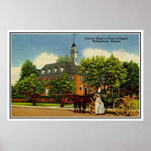 Kolonialtrainer vor Hauptstadt Williamsburg VA Poster