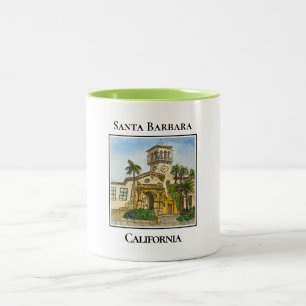 Kolonialturm, Uhrturm, Santa Barbara Zweifarbige Tasse