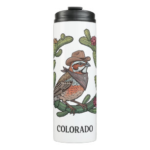 Koloradische Lark-Buntammer-Vogel mit Launen Thermosbecher