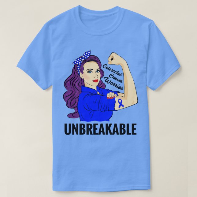 Kolorektal Darmkolon Warrior CRC Bewusstsein T-Shirt (Design vorne)